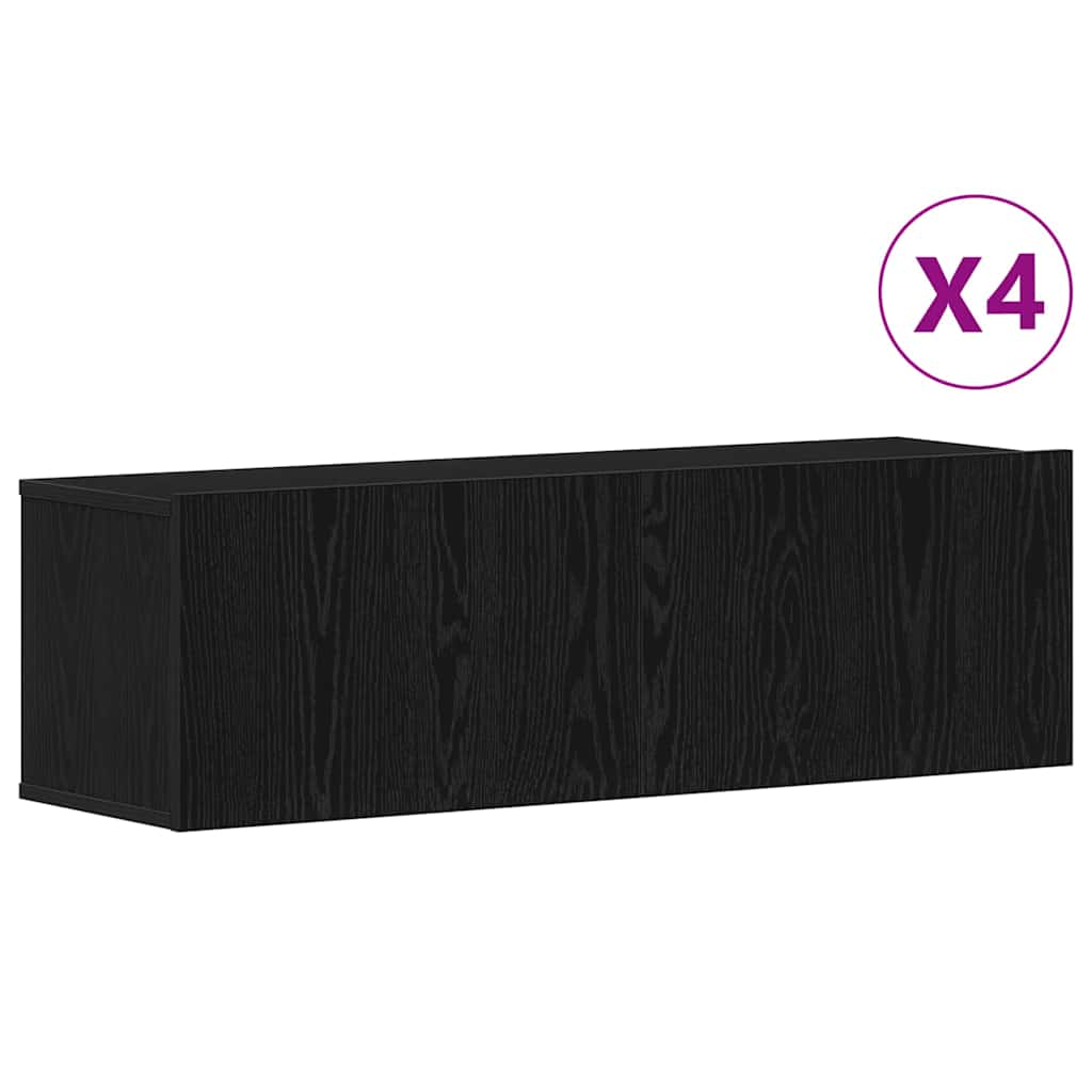 vidaXL Zestaw szafek RTV 4 pcs Czarny Dąb 100 x 30 x 30 cm