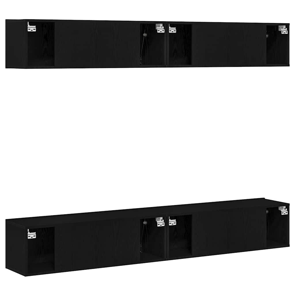 vidaXL Zestaw szafek RTV 4 pcs Czarny Dąb 100 x 30 x 30 cm