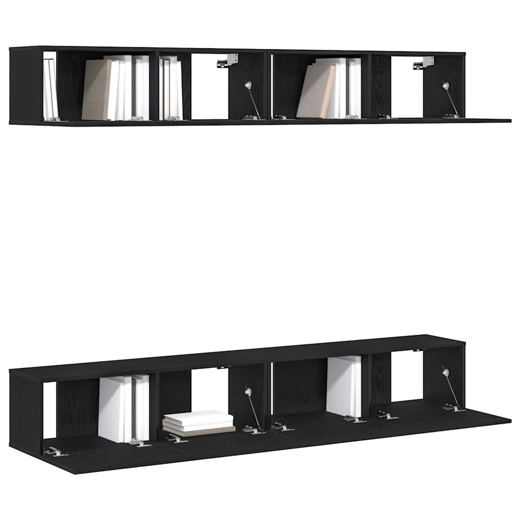 vidaXL Zestaw szafek RTV 4 pcs Czarny Dąb 100 x 30 x 30 cm