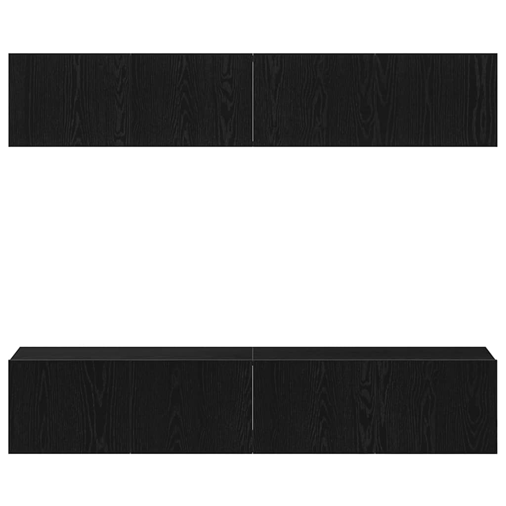 vidaXL Zestaw szafek RTV 4 pcs Czarny Dąb 80 x 30 x 30 cm