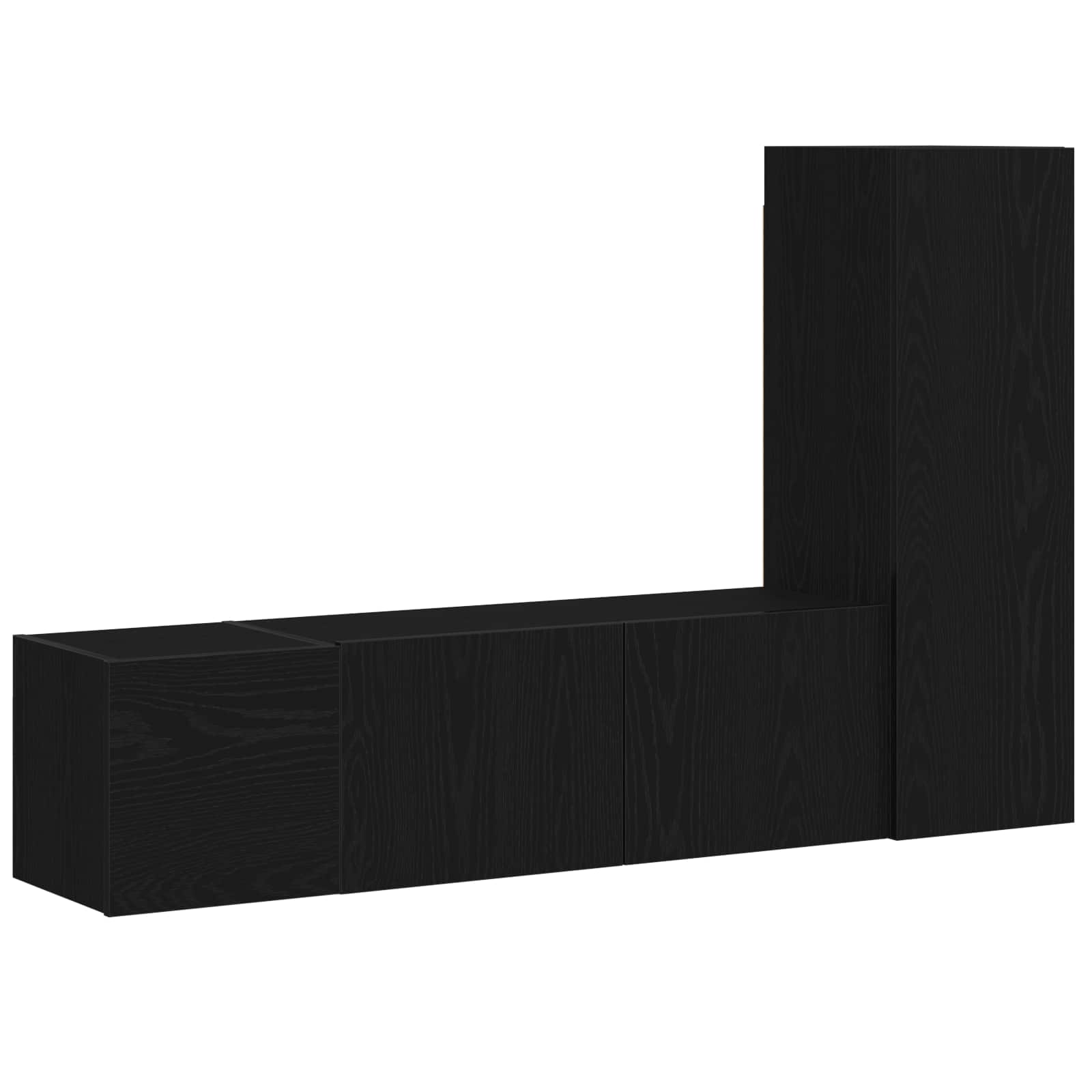vidaXL Zestaw szafek RTV 3 pcs Czarny Dąb 130,5 x 30 x 140 cm