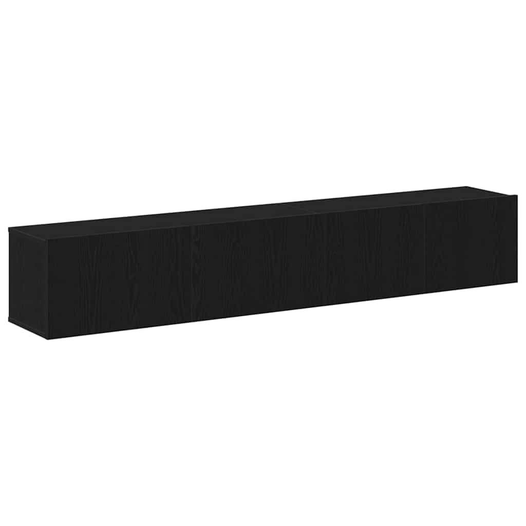 vidaXL Zestaw szafek RTV 2 pcs Czarny Dąb Materiał drewnopochodny