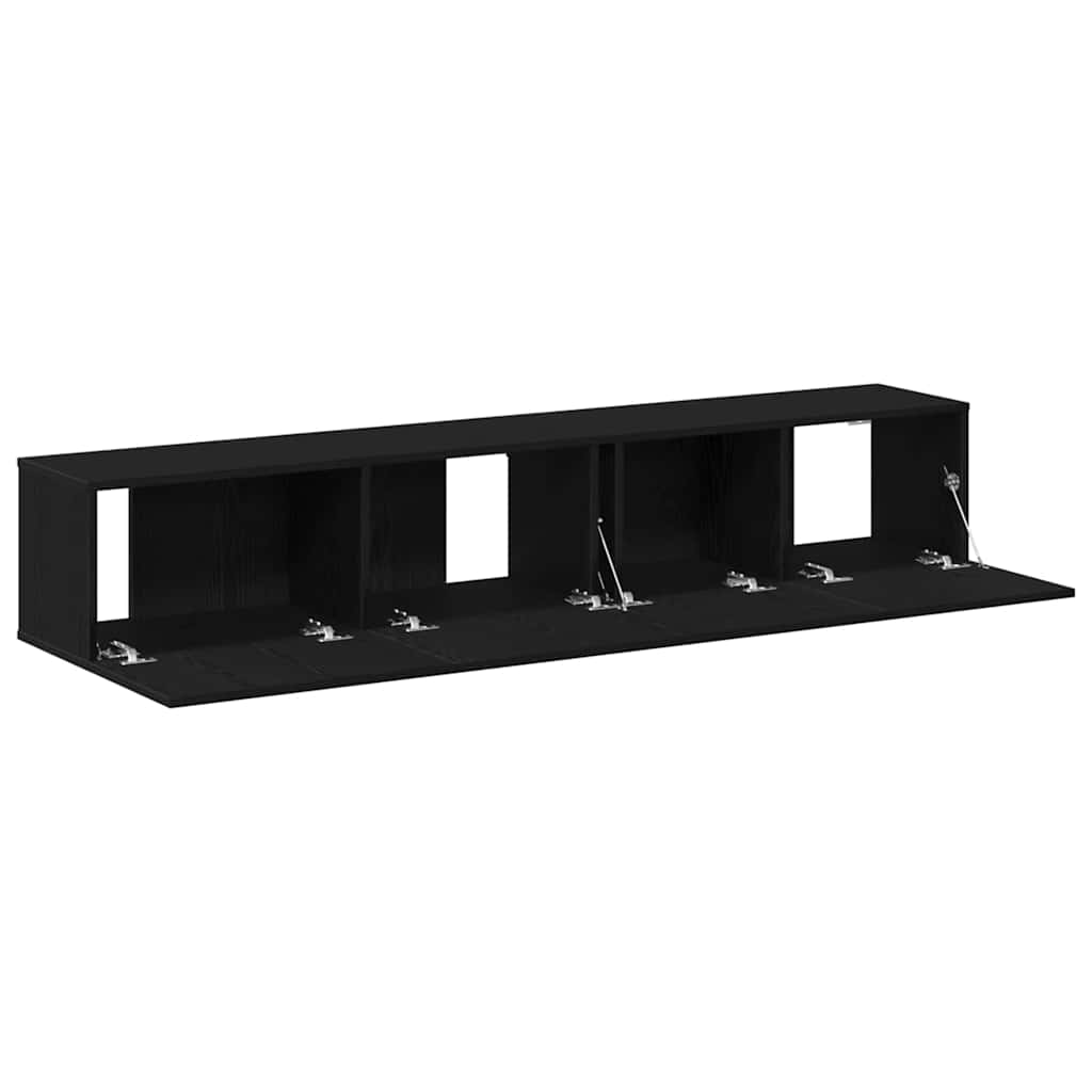 vidaXL Zestaw szafek RTV 2 pcs Czarny Dąb Materiał drewnopochodny