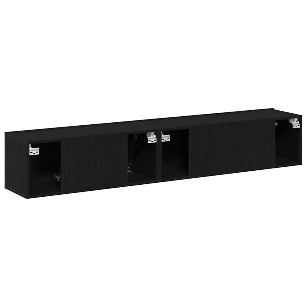vidaXL Zestaw szafek RTV 2 pcs Czarny Dąb Materiał drewnopochodny