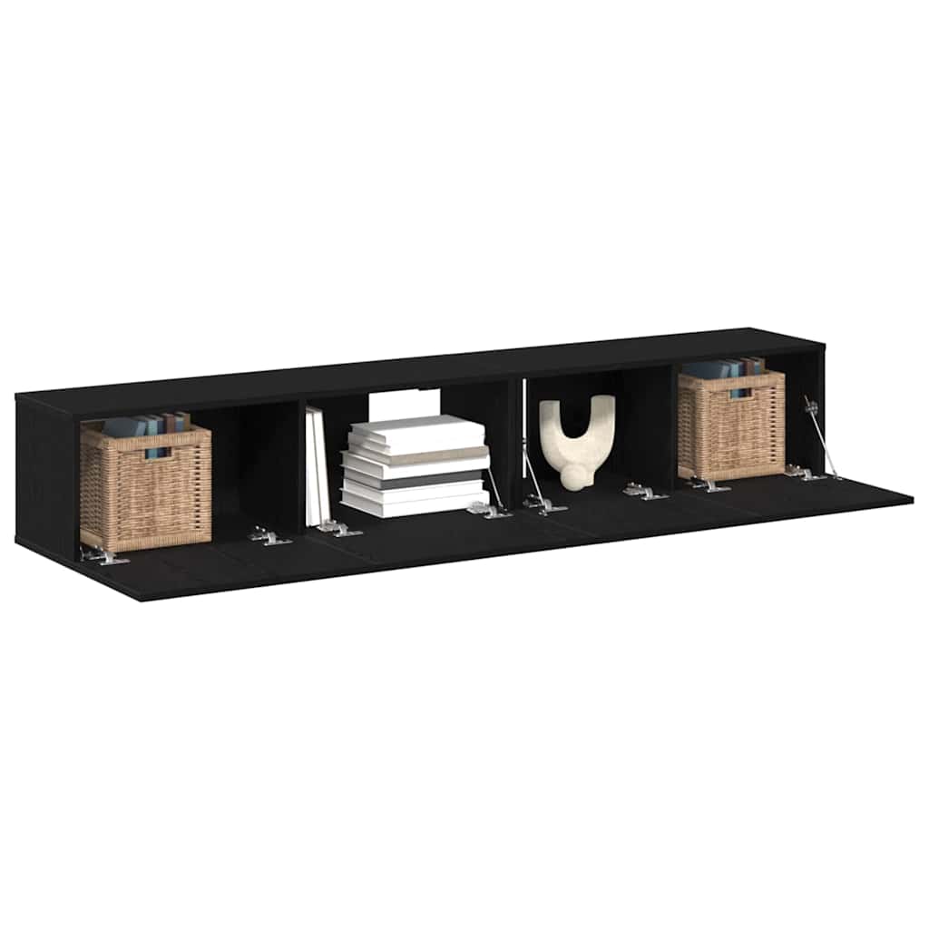 vidaXL Zestaw szafek RTV 2 pcs Czarny Dąb Materiał drewnopochodny