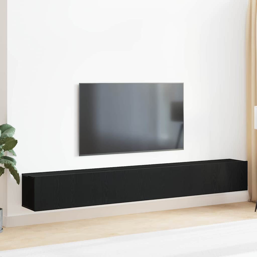 vidaXL Zestaw szafek RTV 3 pcs Czarny Dąb 80 x 30 x 30 cm