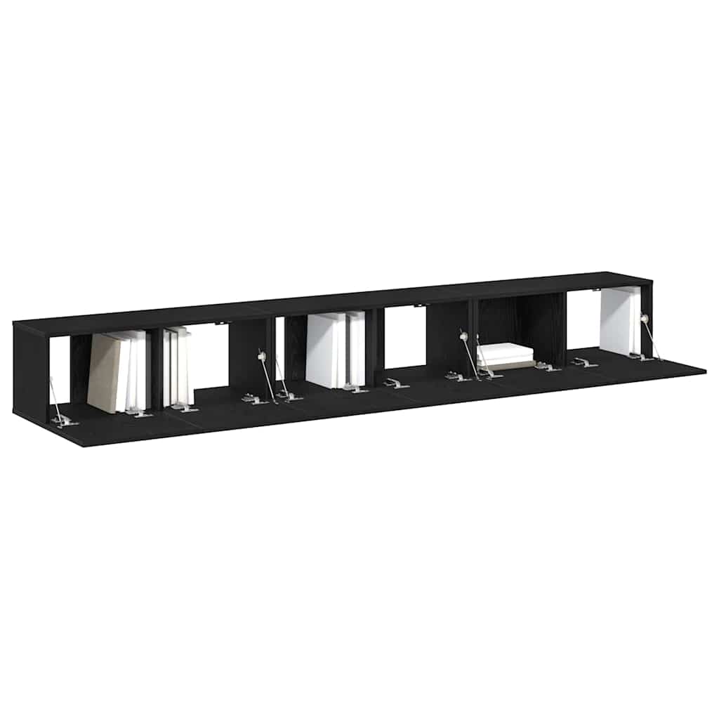 vidaXL Zestaw szafek RTV 3 pcs Czarny Dąb 80 x 30 x 30 cm