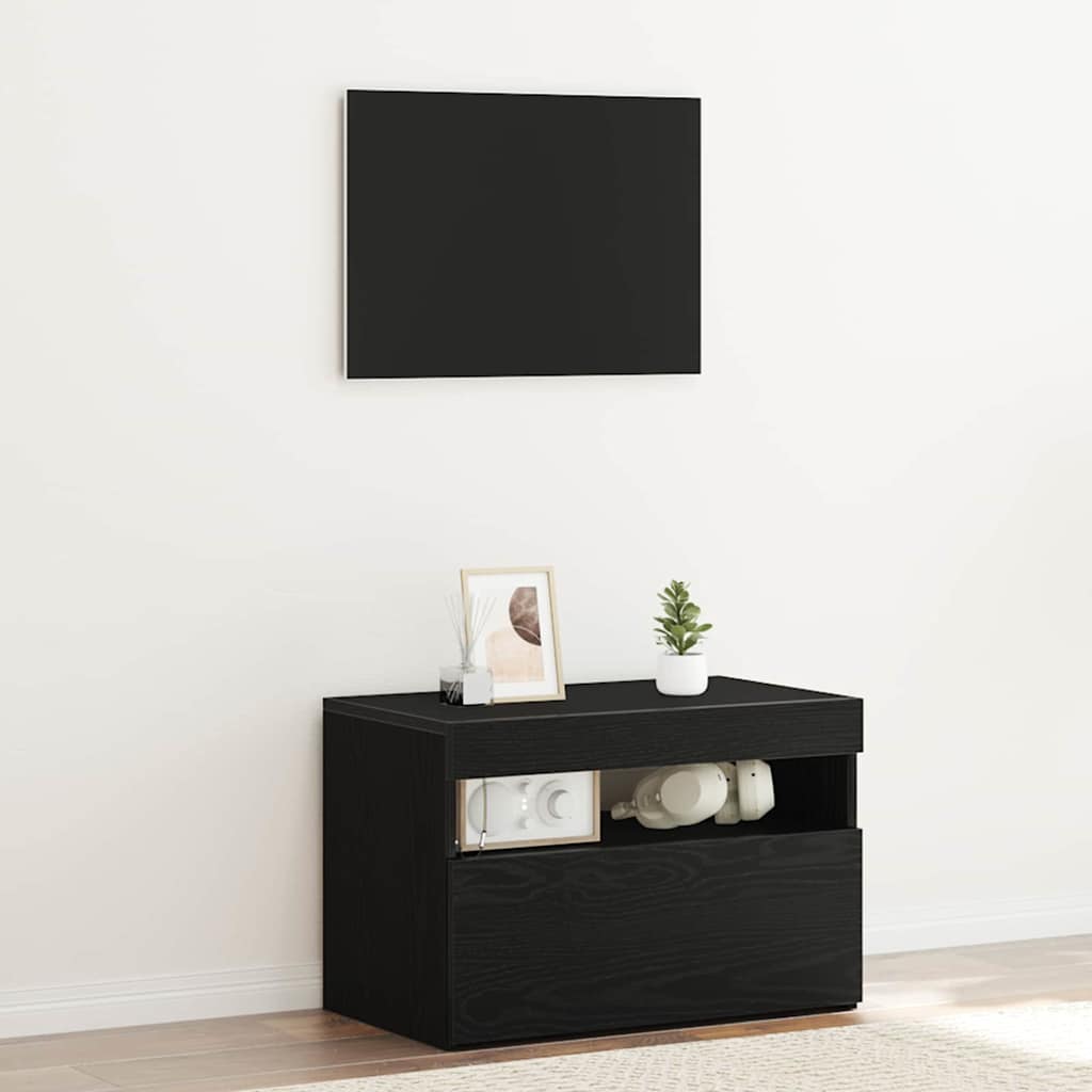 vidaXL Szafka Nocna Czarny Dąb 60 x 35 x 40 cm Materiał drewnopochodny