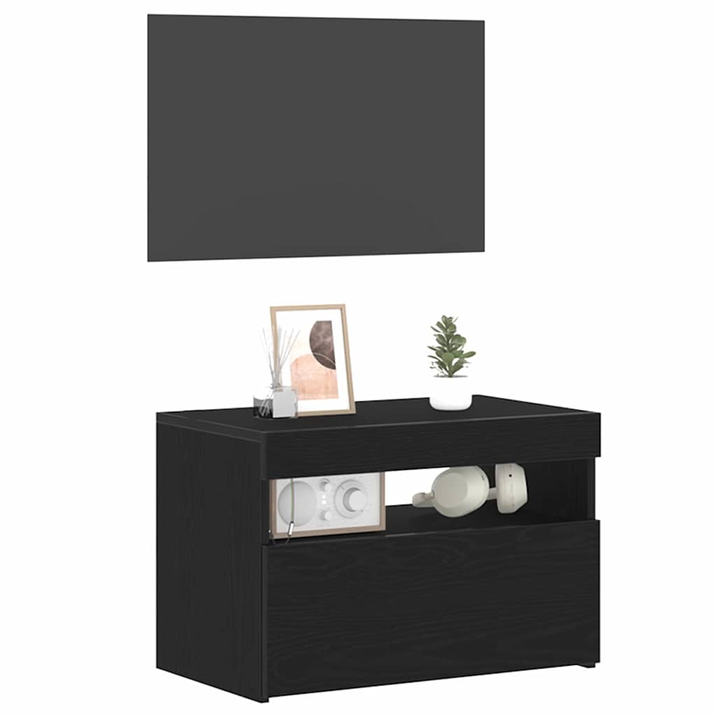 vidaXL Szafka Nocna Czarny Dąb 60 x 35 x 40 cm Materiał drewnopochodny