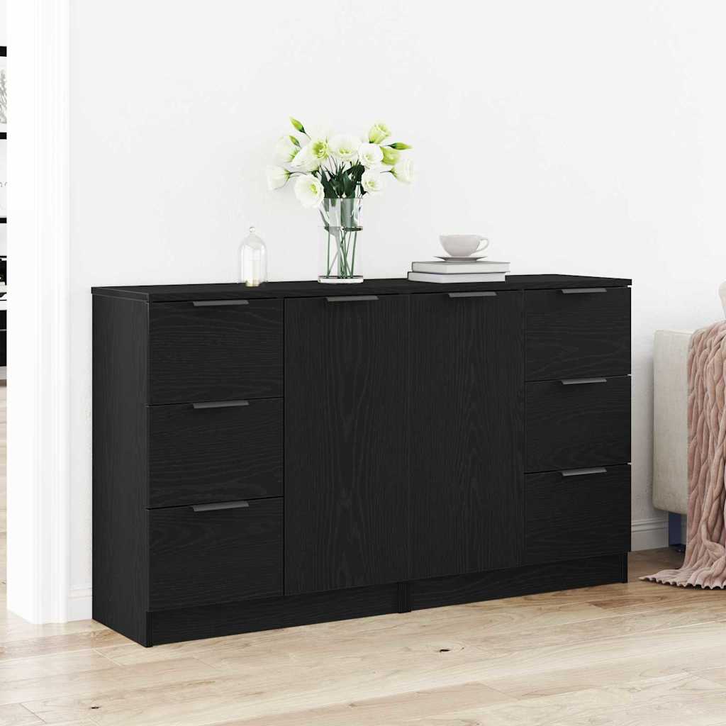 vidaXL Bufet Czarny Dąb 120 x 30 x 70 cm Materiał drewnopochodny