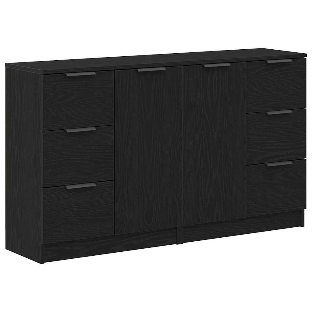 vidaXL Bufet Czarny Dąb 120 x 30 x 70 cm Materiał drewnopochodny