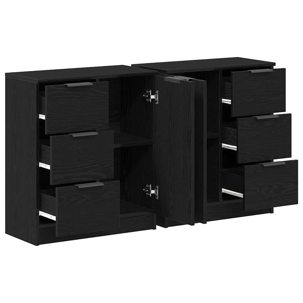vidaXL Bufet Czarny Dąb 120 x 30 x 70 cm Materiał drewnopochodny