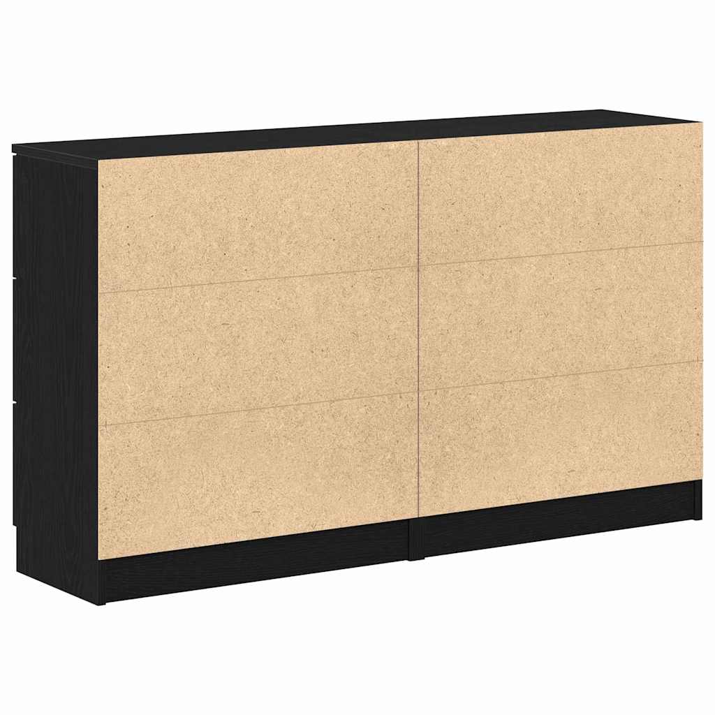 vidaXL Bufet Czarny Dąb 120 x 30 x 70 cm Materiał drewnopochodny
