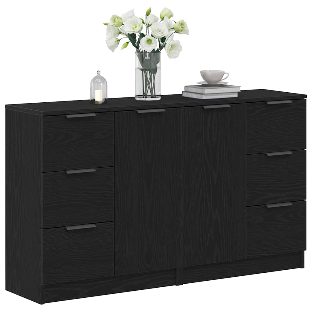 vidaXL Bufet Czarny Dąb 120 x 30 x 70 cm Materiał drewnopochodny