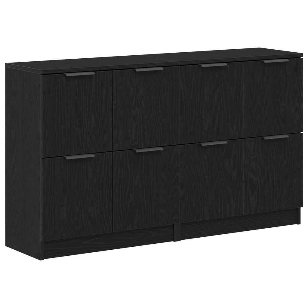 vidaXL Bufet 2 pcs Czarny Dąb 60 x 30 x 70 cm Materiał drewnopochodny