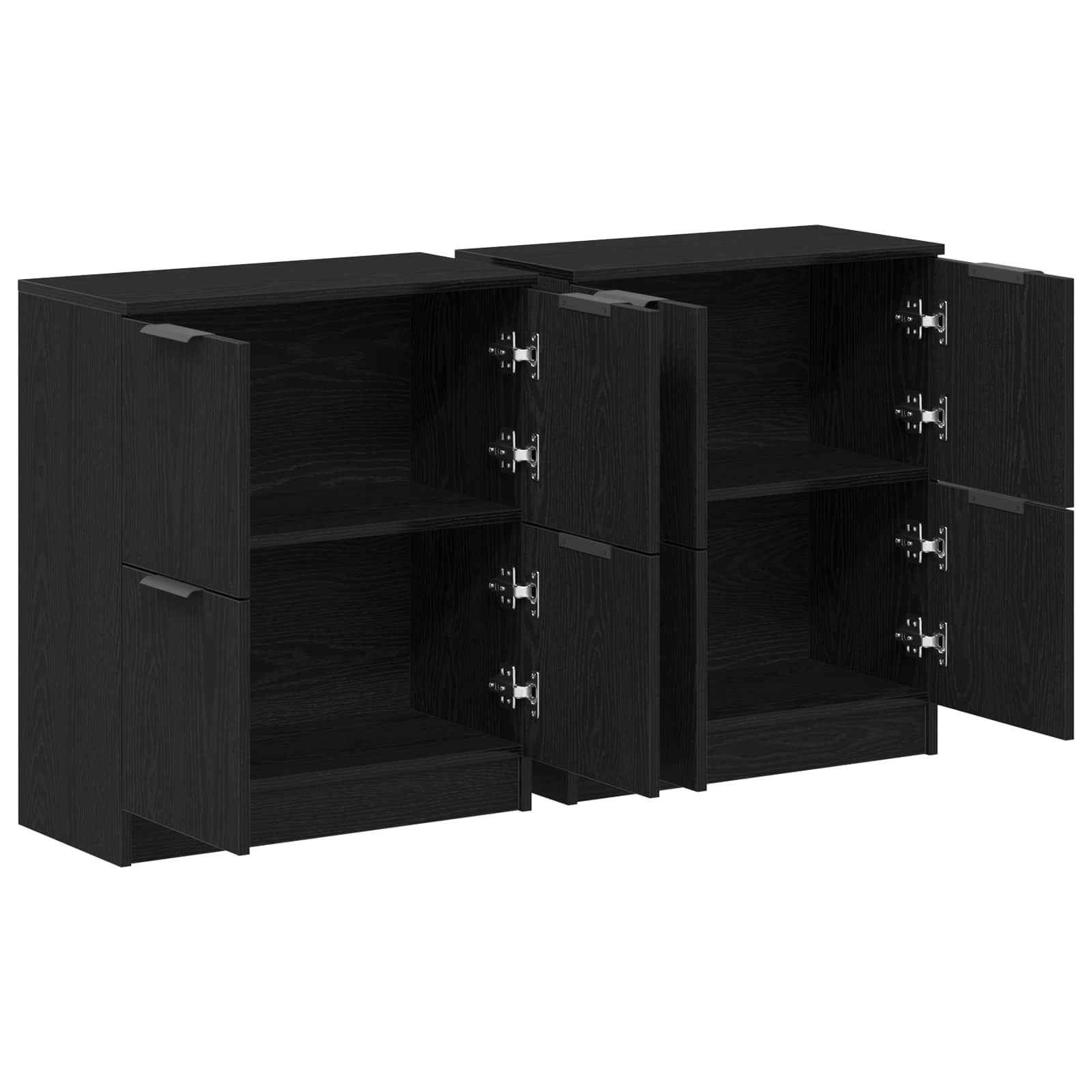 vidaXL Bufet 2 pcs Czarny Dąb 60 x 30 x 70 cm Materiał drewnopochodny