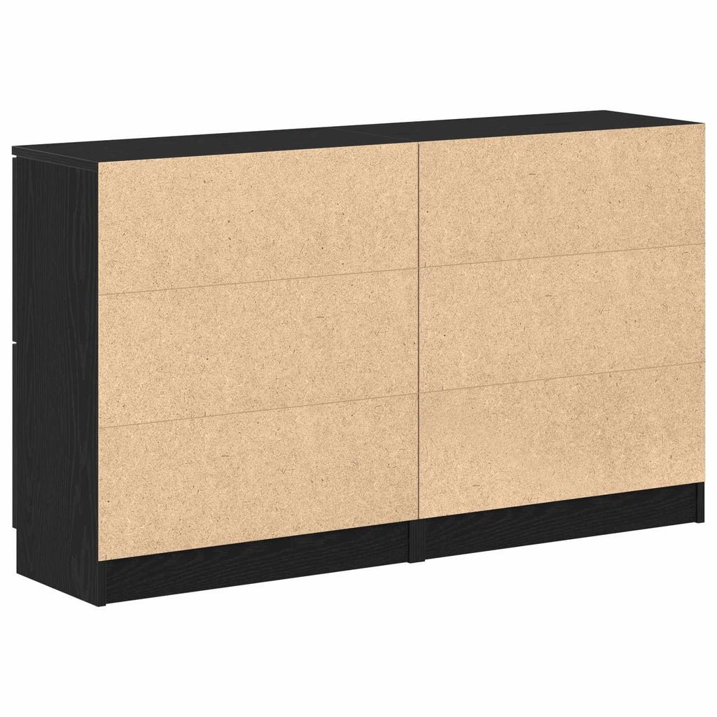 vidaXL Bufet 2 pcs Czarny Dąb 60 x 30 x 70 cm Materiał drewnopochodny