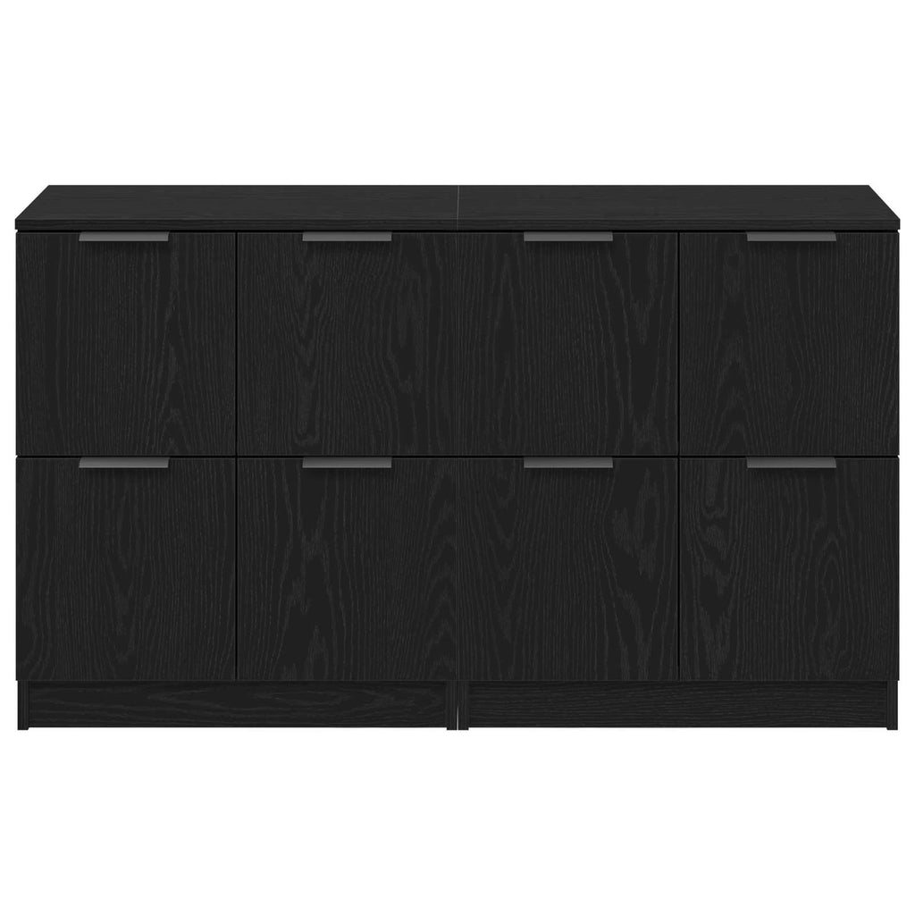 vidaXL Bufet 2 pcs Czarny Dąb 60 x 30 x 70 cm Materiał drewnopochodny