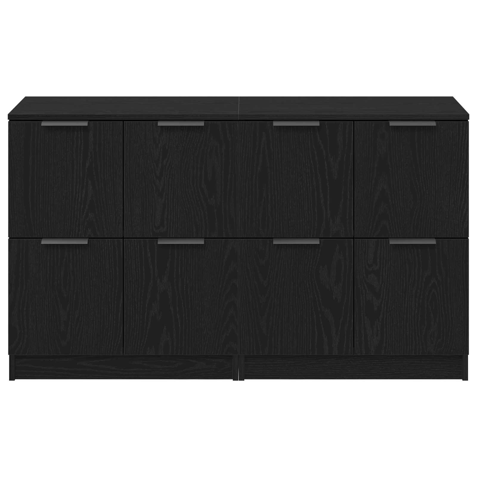 vidaXL Bufet 2 pcs Czarny Dąb 60 x 30 x 70 cm Materiał drewnopochodny