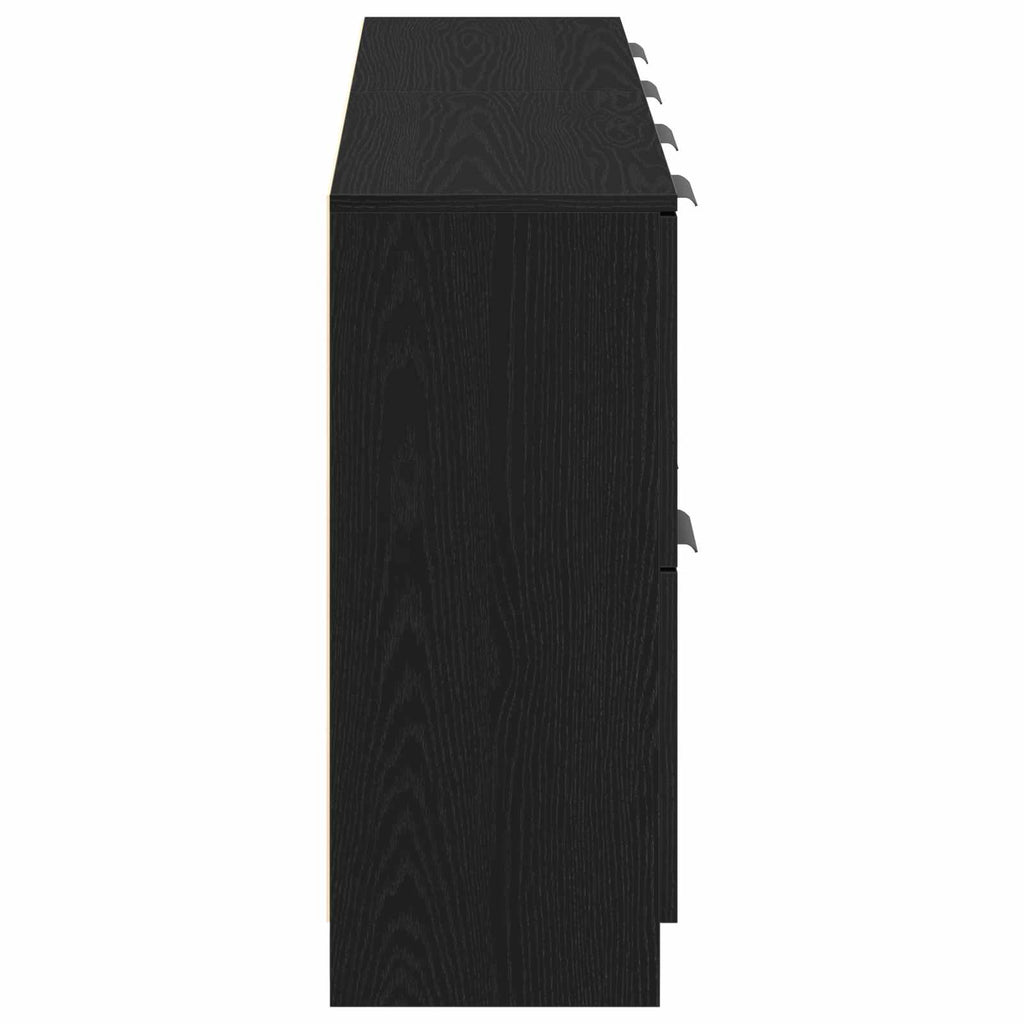 vidaXL Bufet 2 pcs Czarny Dąb 60 x 30 x 70 cm Materiał drewnopochodny