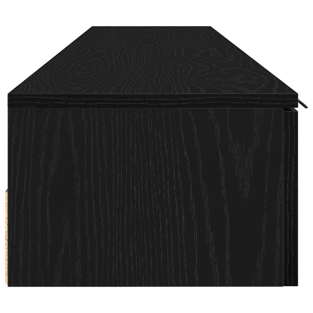 vidaXL Szafka wisząca z szufladą 2 pcs Czarny Dąb 102 x 30 x 20 cm