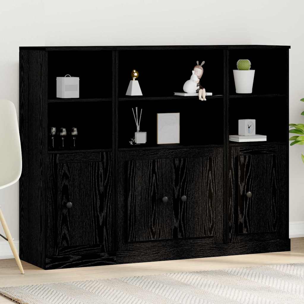 vidaXL Highboard Czarny Dąb 132 x 35,5 x 103,5 cm