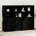 vidaXL Highboard Czarny Dąb 132 x 35,5 x 103,5 cm