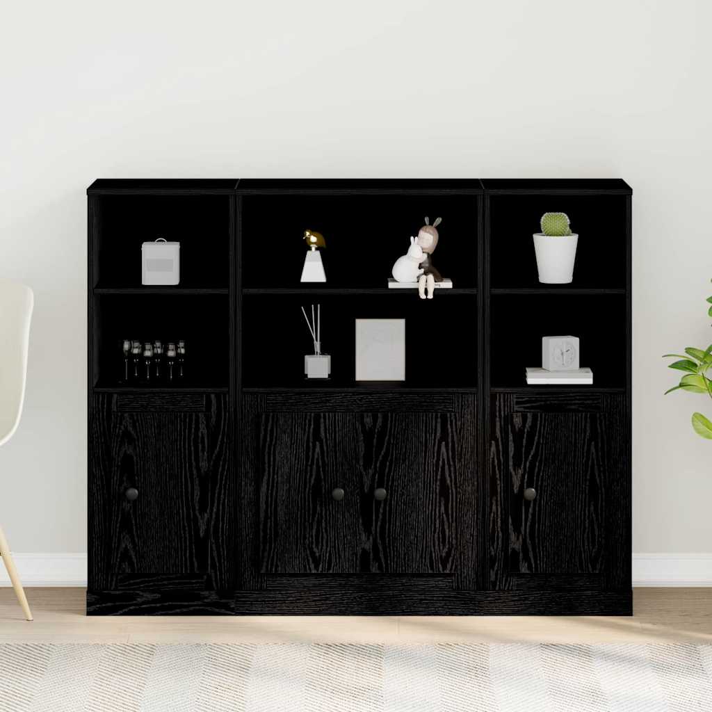 vidaXL Highboard Czarny Dąb 132 x 35,5 x 103,5 cm