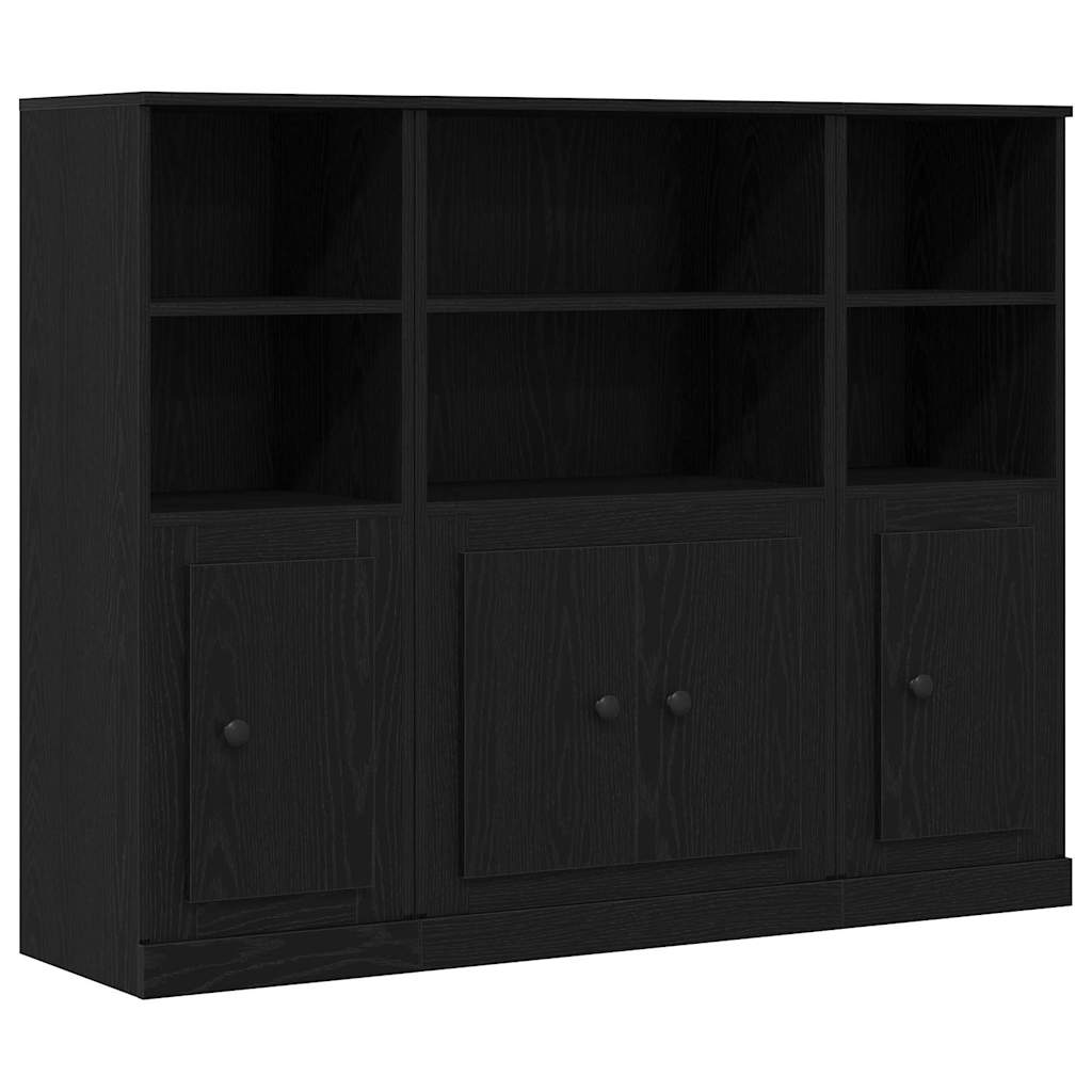 vidaXL Highboard Czarny Dąb 132 x 35,5 x 103,5 cm