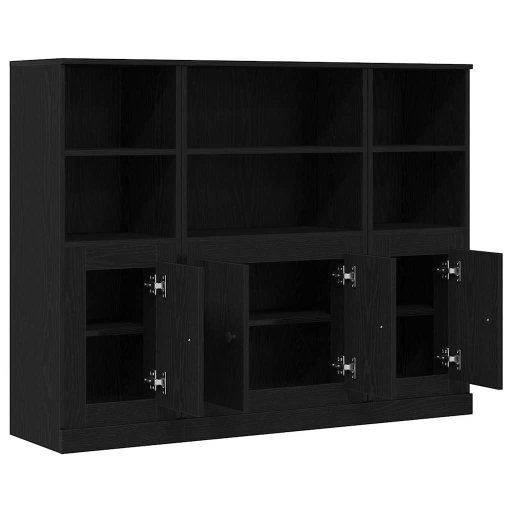 vidaXL Highboard Czarny Dąb 132 x 35,5 x 103,5 cm
