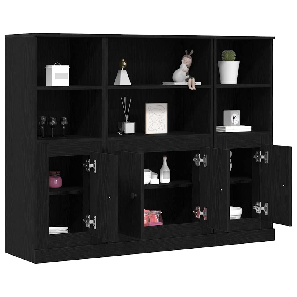 vidaXL Highboard Czarny Dąb 132 x 35,5 x 103,5 cm