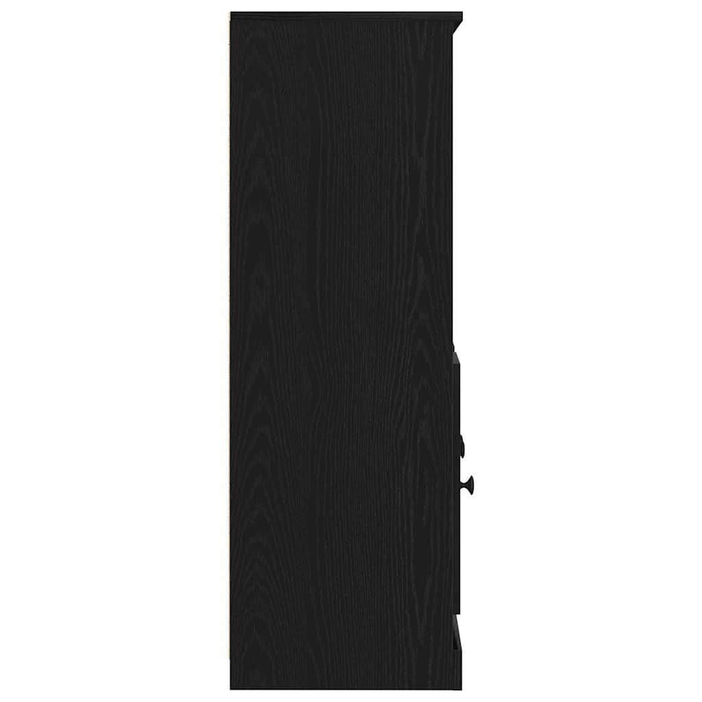 vidaXL Highboard Czarny Dąb 132 x 35,5 x 103,5 cm