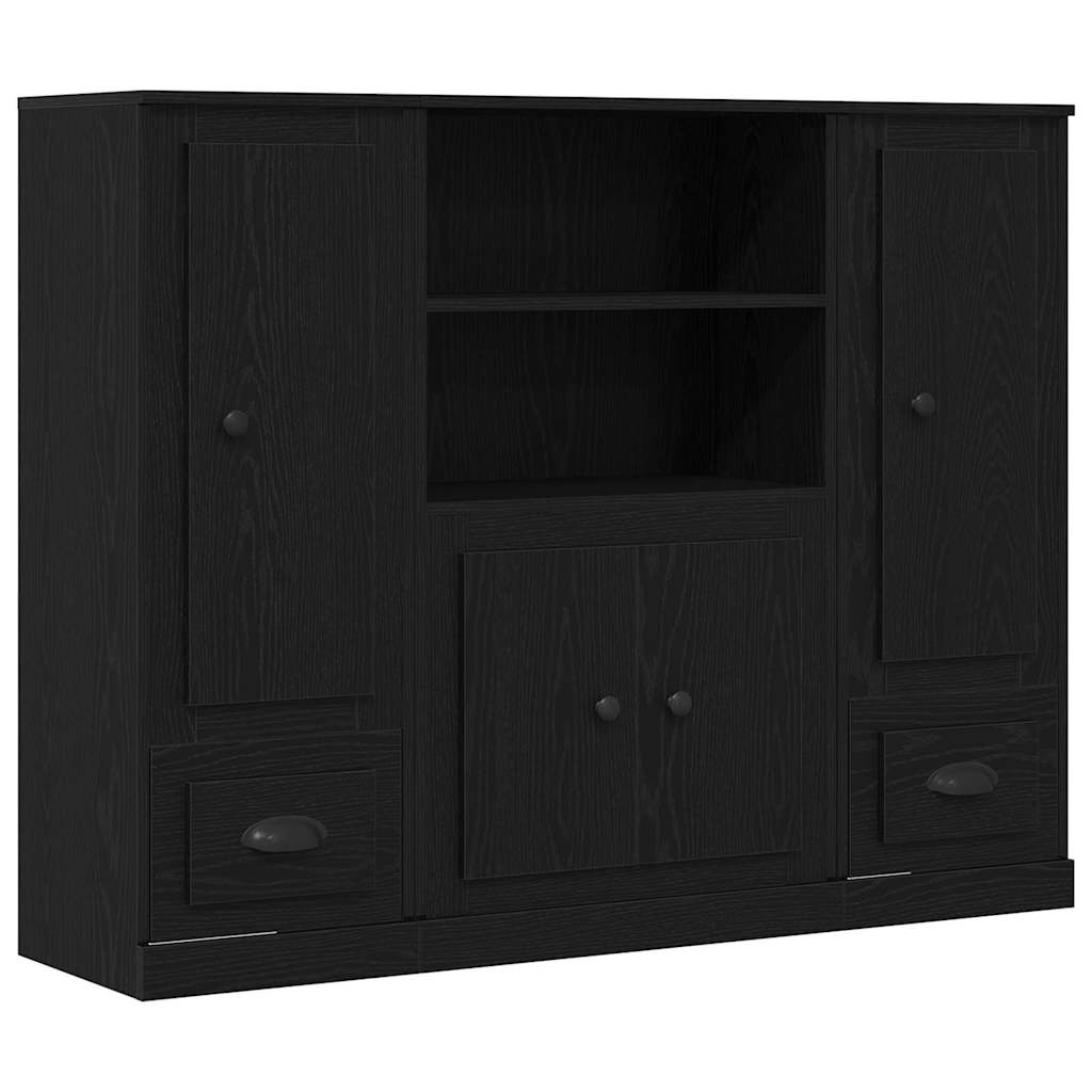 vidaXL Highboard z szufladą Czarny Dąb 132 x 35.5 x 103.5 cm