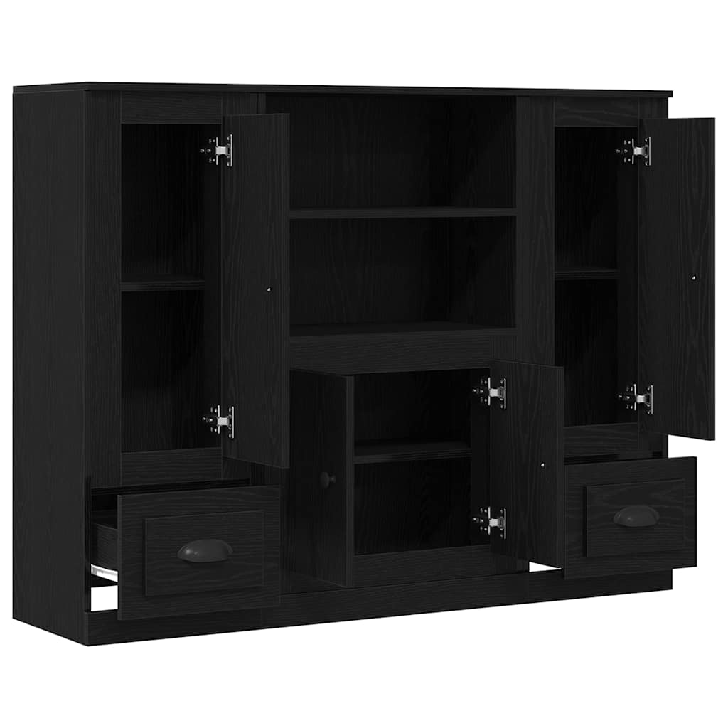 vidaXL Highboard z szufladą Czarny Dąb 132 x 35.5 x 103.5 cm