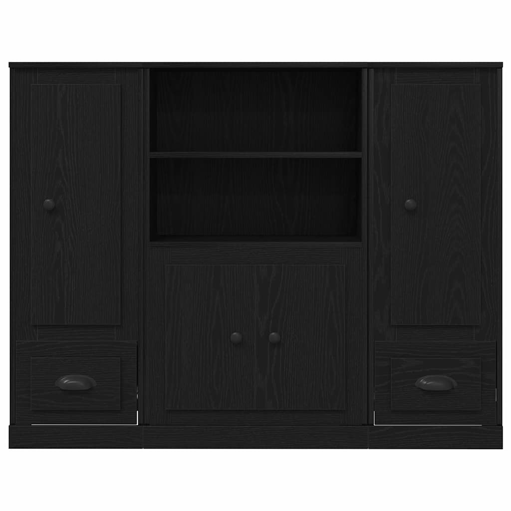 vidaXL Highboard z szufladą Czarny Dąb 132 x 35.5 x 103.5 cm