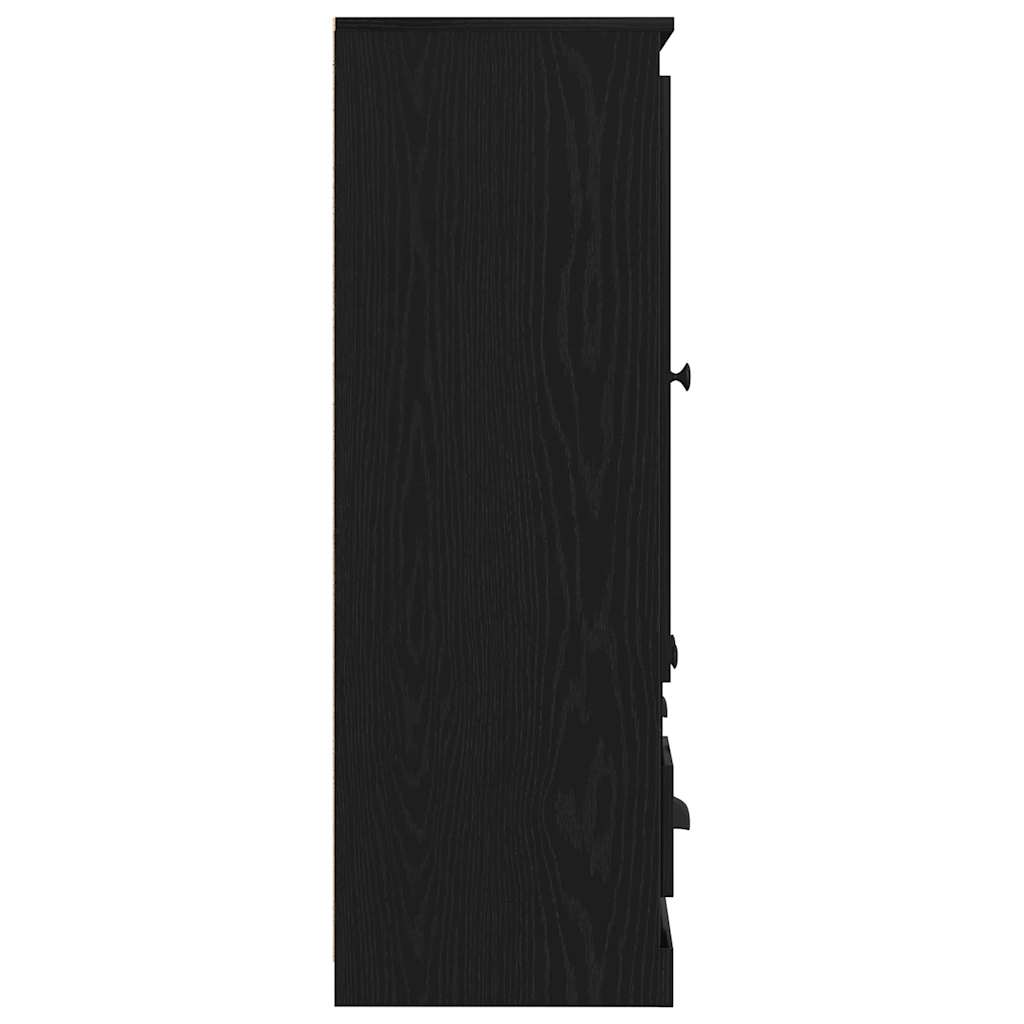 vidaXL Highboard z szufladą Czarny Dąb 132 x 35.5 x 103.5 cm