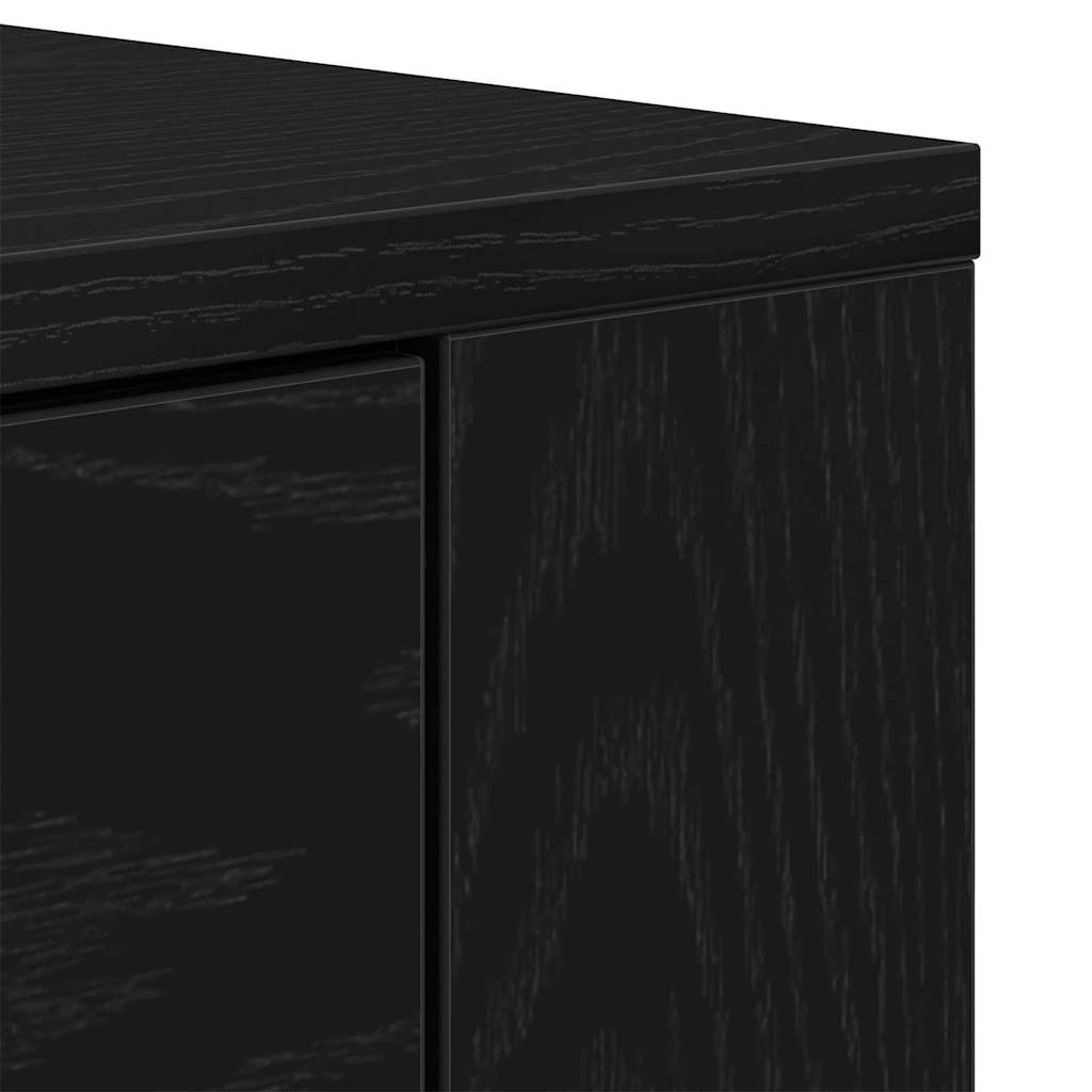 vidaXL Highboard Czarny Dąb 80 x 33 x 150 cm Materiał drewnopochodny