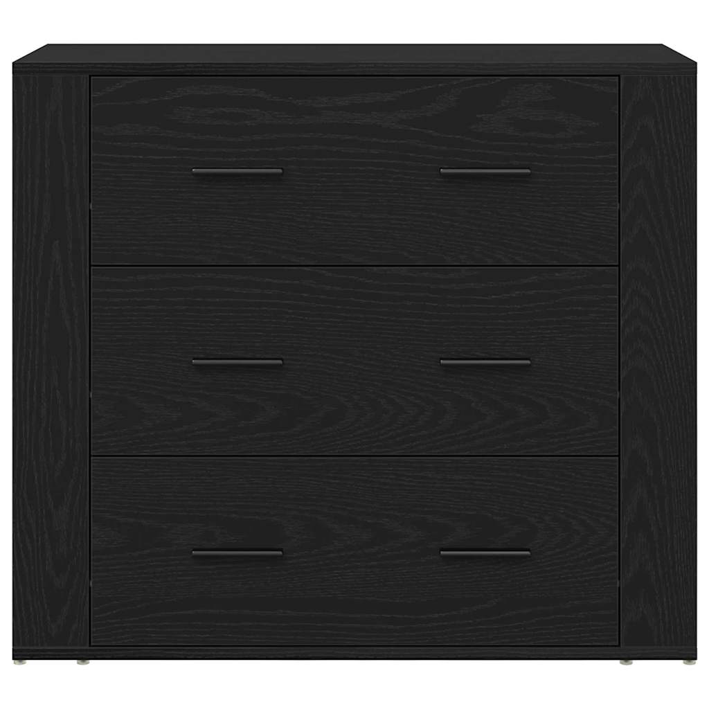 vidaXL Highboard Czarny Dąb 80 x 33 x 150 cm Materiał drewnopochodny