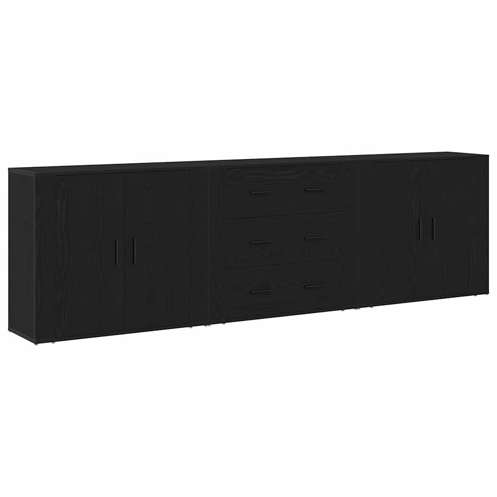 vidaXL Bufet Czarny Dąb 240 x 33 x 70 cm Materiał drewnopochodny