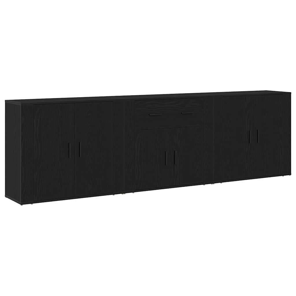 vidaXL Bufet Czarny Dąb 240 x 33 x 70 cm Materiał drewnopochodny