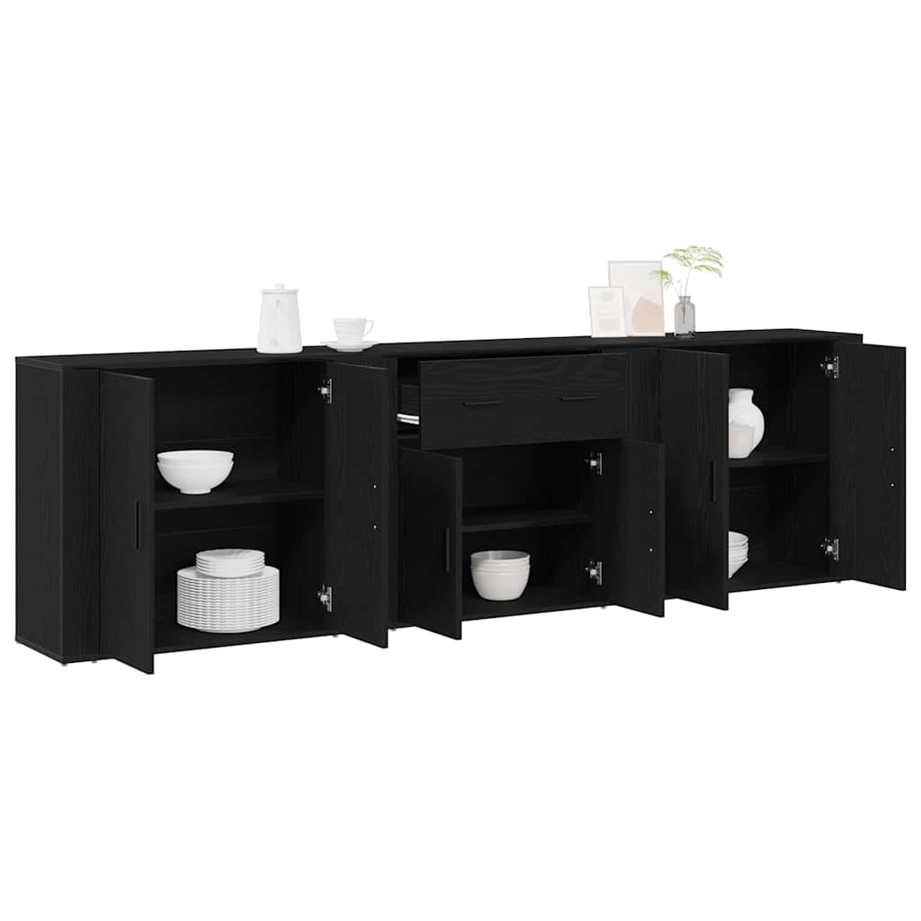 vidaXL Bufet Czarny Dąb 240 x 33 x 70 cm Materiał drewnopochodny