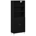 vidaXL Highboard 2 pcs Czarny Dąb Materiał drewnopochodny