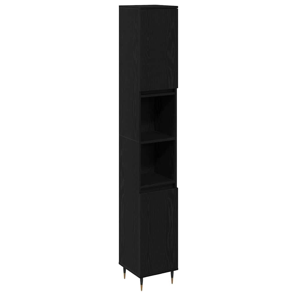 vidaXL Zestaw mebli łazienkowych 3 pcs Czarny Dąb 30 x 30 x 190 cm