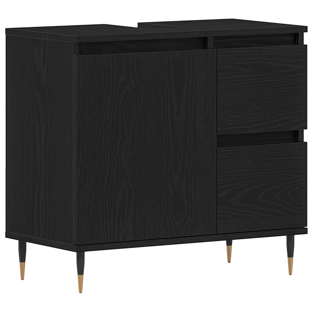 vidaXL Zestaw mebli łazienkowych 3 pcs Czarny Dąb 30 x 30 x 190 cm