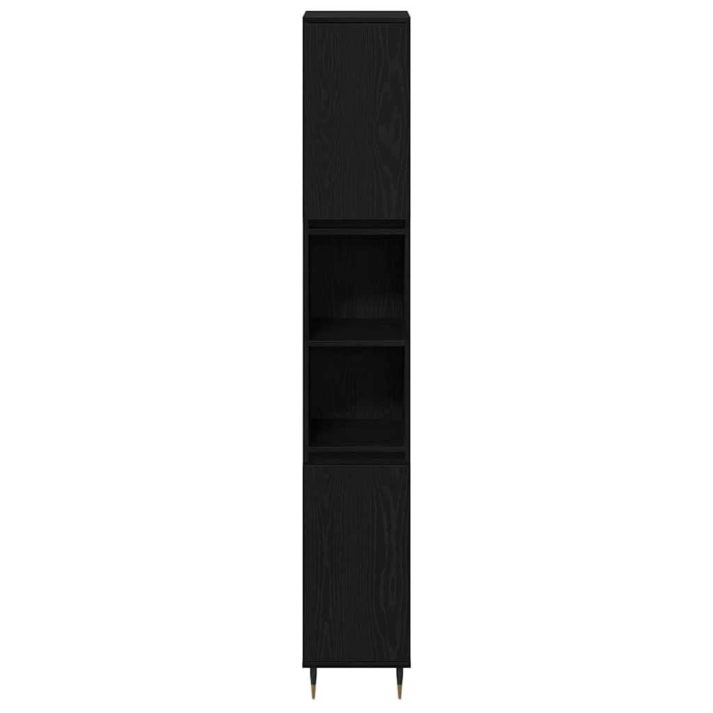 vidaXL Zestaw mebli łazienkowych 3 pcs Czarny Dąb 30 x 30 x 190 cm