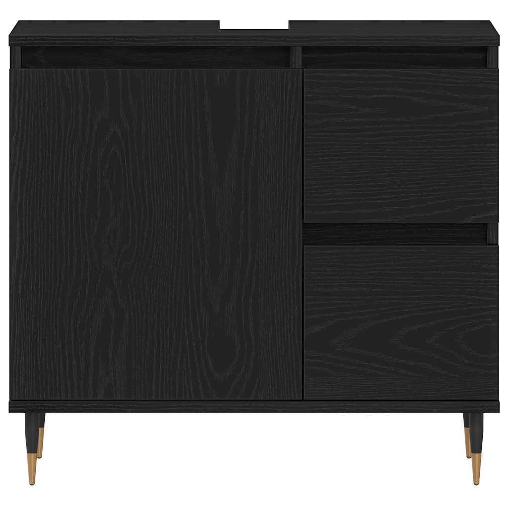 vidaXL Zestaw mebli łazienkowych 3 pcs Czarny Dąb 30 x 30 x 190 cm