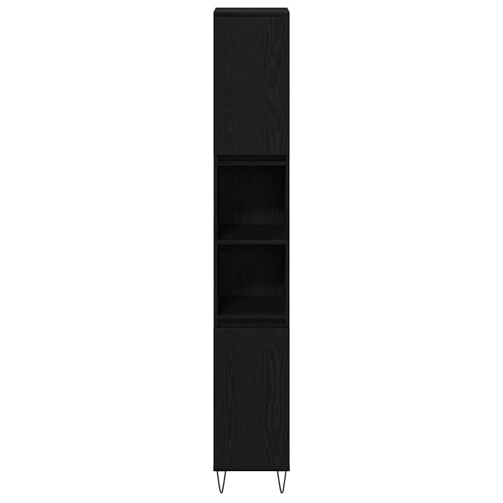 vidaXL Zestaw mebli łazienkowych 3 pcs Czarny Dąb 30 x 30 x 190 cm