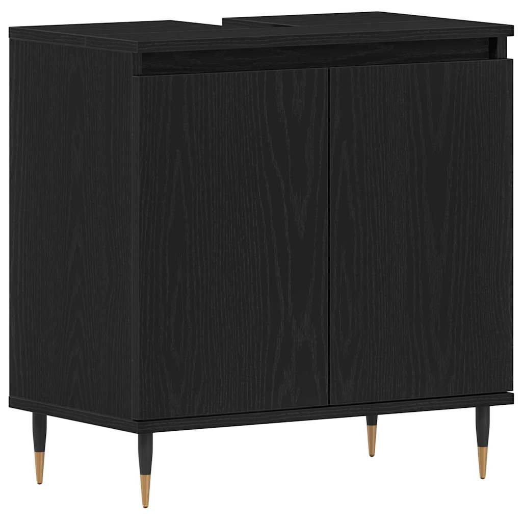 vidaXL Zestaw mebli łazienkowych 3 pcs Czarny Dąb 30 x 30 x 190 cm