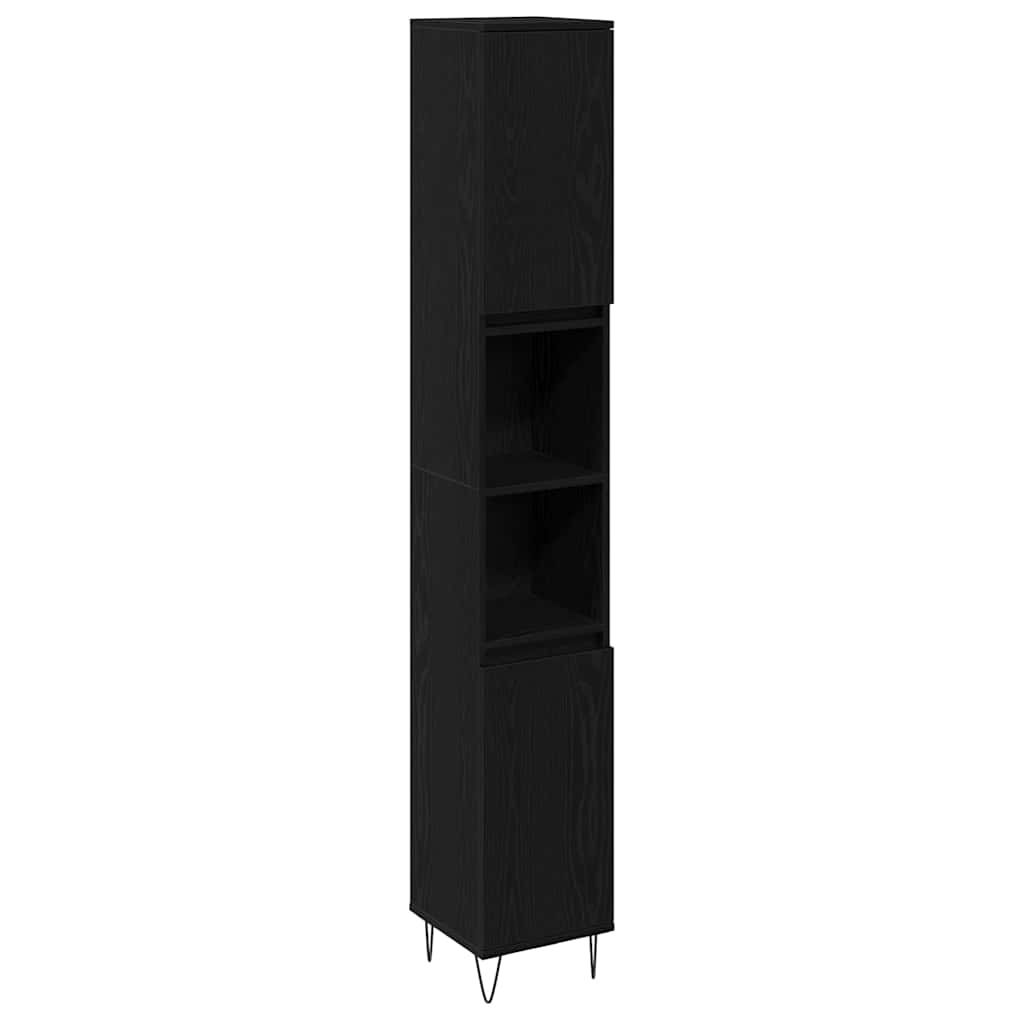 vidaXL Zestaw mebli łazienkowych 3 pcs Czarny Dąb 30 x 30 x 190 cm