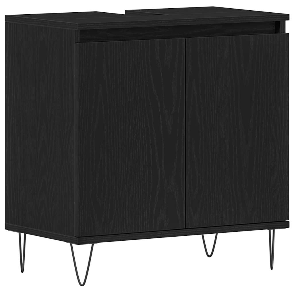 vidaXL Zestaw mebli łazienkowych 3 pcs Czarny Dąb 30 x 30 x 190 cm